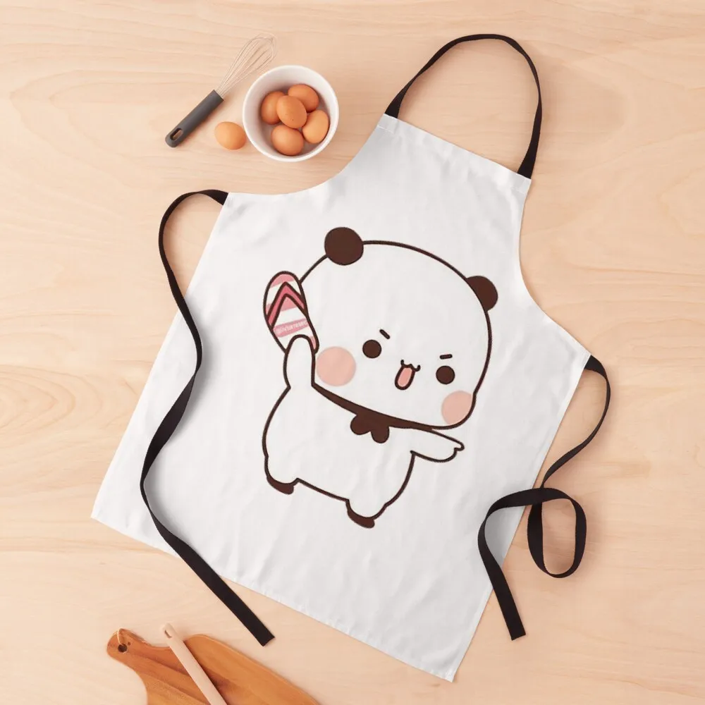 

Cute Bubu is Throwing Flip-flops At Dudu Since He Teases Bubu Apron Things For The Home with pockets Men's Kitchen Apron