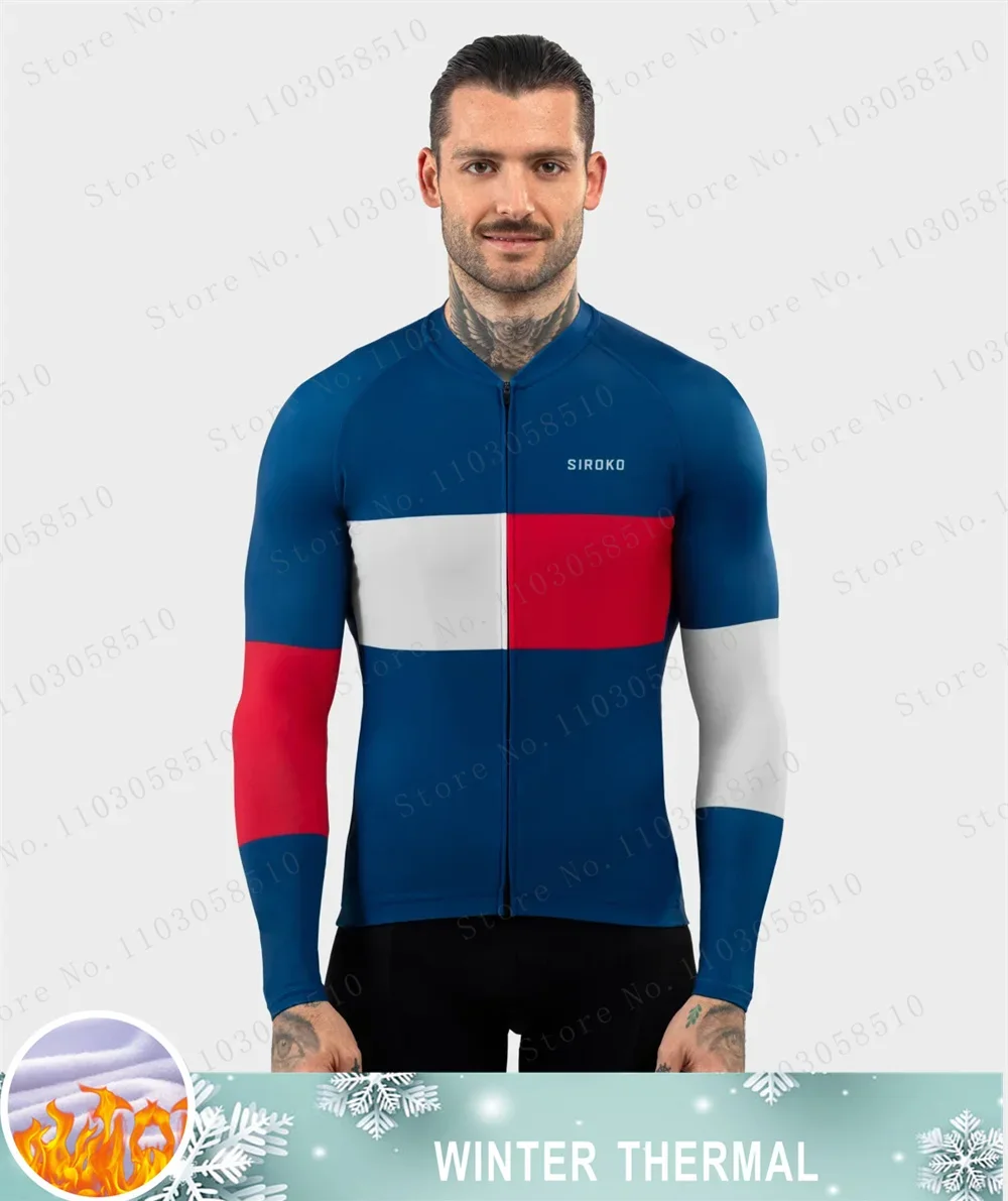 siroko Winter Long Sleeves Cycling Jersey Thermal Fleece Cycling Clothing Man\'s Bike Jersey MTB Road Bike Jacket Bicycle Shirt