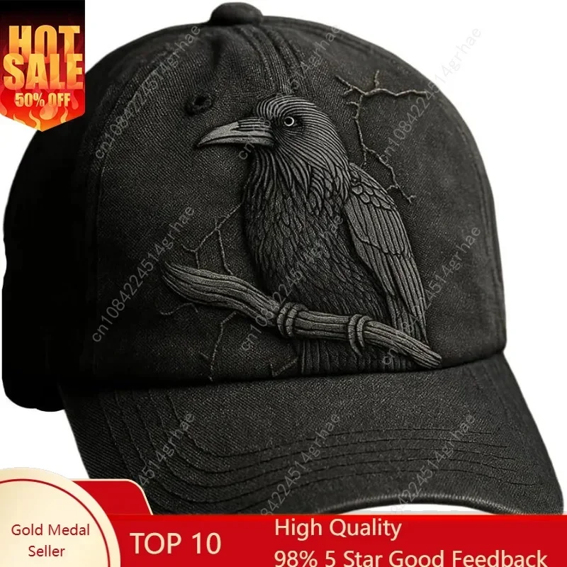 

Unisex Crow On Branch Art Print Baseball Cap Halloween Funny Hat