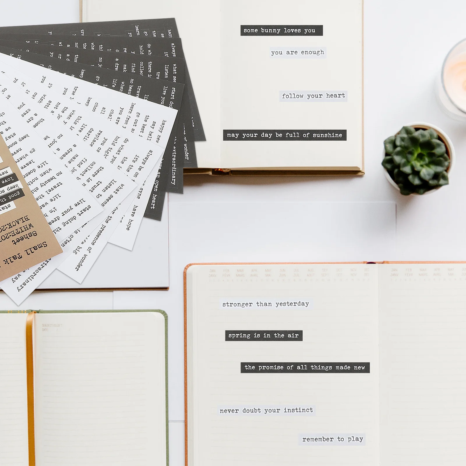 

24 Sheets Inspirational Words Stickers DIY Scrapbooking Decorative Diary Decals Positive Saying Stickers for Notebook Craft