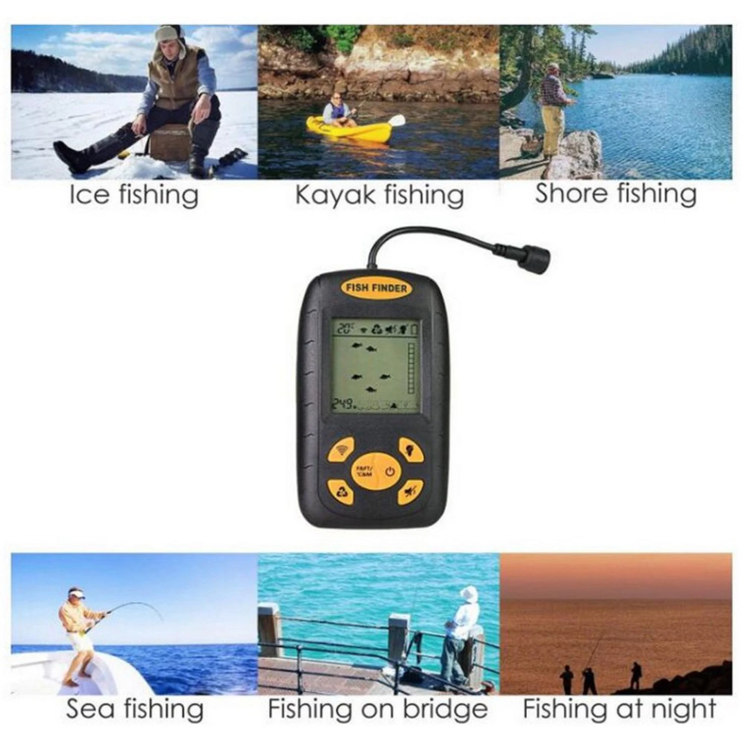 

Handheld Portable Fish Finder Fish Depth Finder - Fishing Must-Have