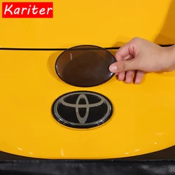 For Toyota GR Supra A90 2019-2022 ABS Black Car Front Rear Emblem Badge Logo Trim Sticker Protective Cover Car Accessories 2Pcs