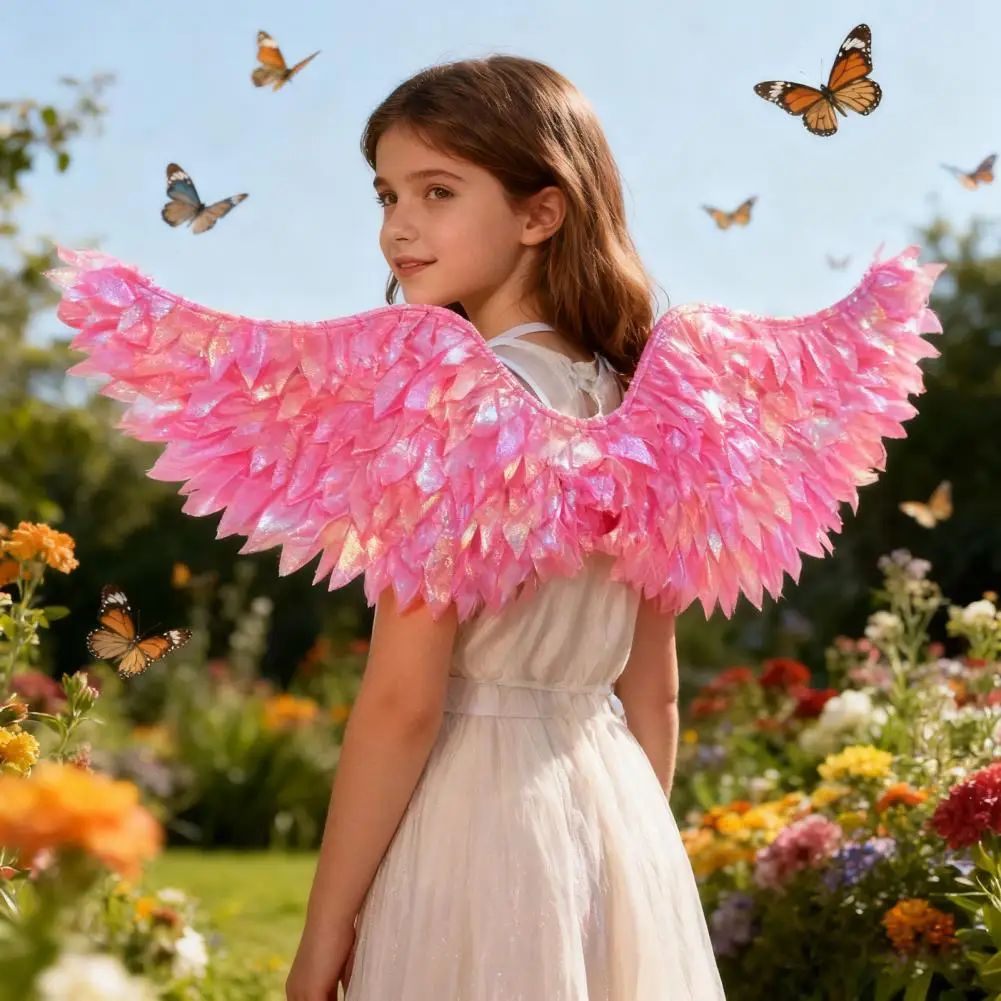 Ailes de plumes lumineuses pour enfants, ailes d'ange, accessoire de Costume, ailes de fée pour spectacle sur scène, pour Cosplay, concours de noël