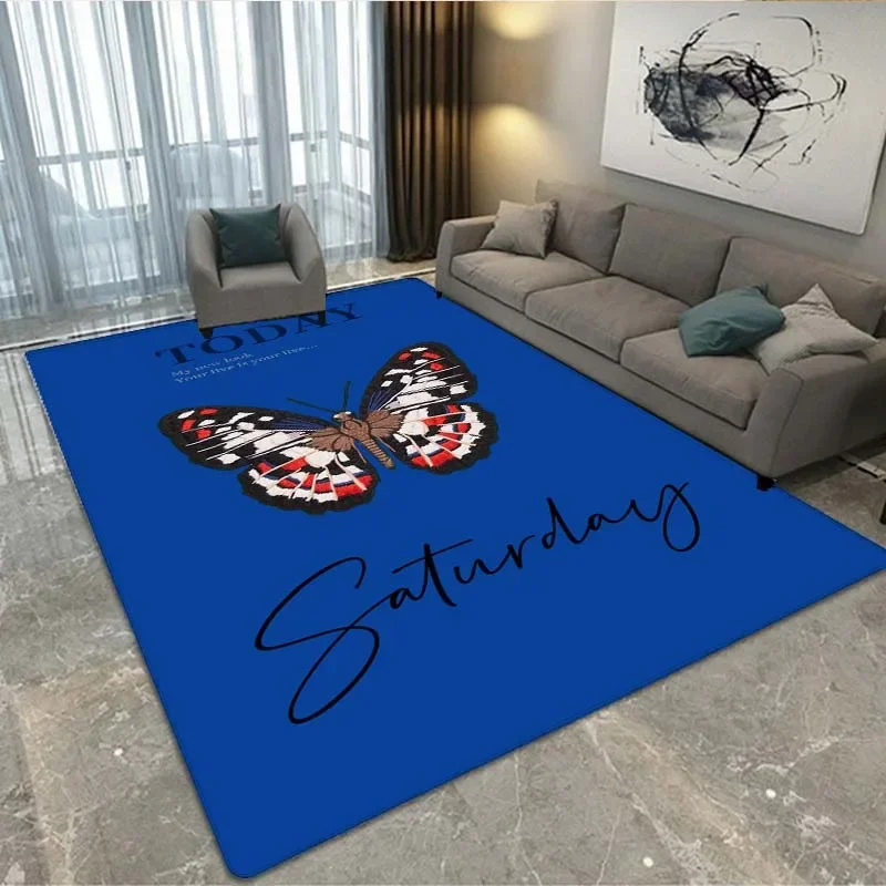 3D printed butterfly fashion carpet butterfly series decorative carpet suitable for living room bedroom carpet anti-slip mat