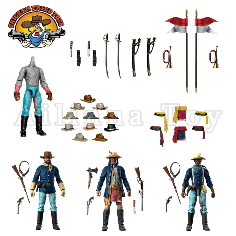 

Chicken Fried Toys 1/18 3.75inch Action Figure Dime Novel Legends Cavalry Collection For Gift