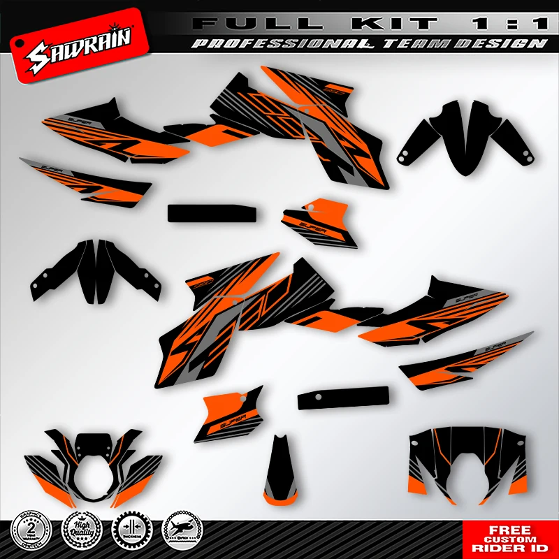 

Sawrain Motorcycle Graphics Backgrounds Decals Stickers Kit Number Name Custom For KTM DUKE 990 2005-2016 990R 2007-2013 007