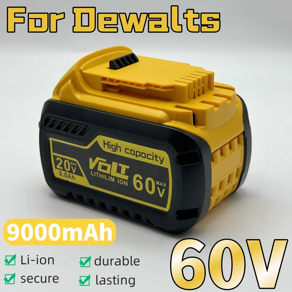 

60V 9000mAh Lithium ion Rechargeable Battery For Dewalt DCB606 DCB609 DCB205 DCB206 MAX Power Tool Battery Replacement