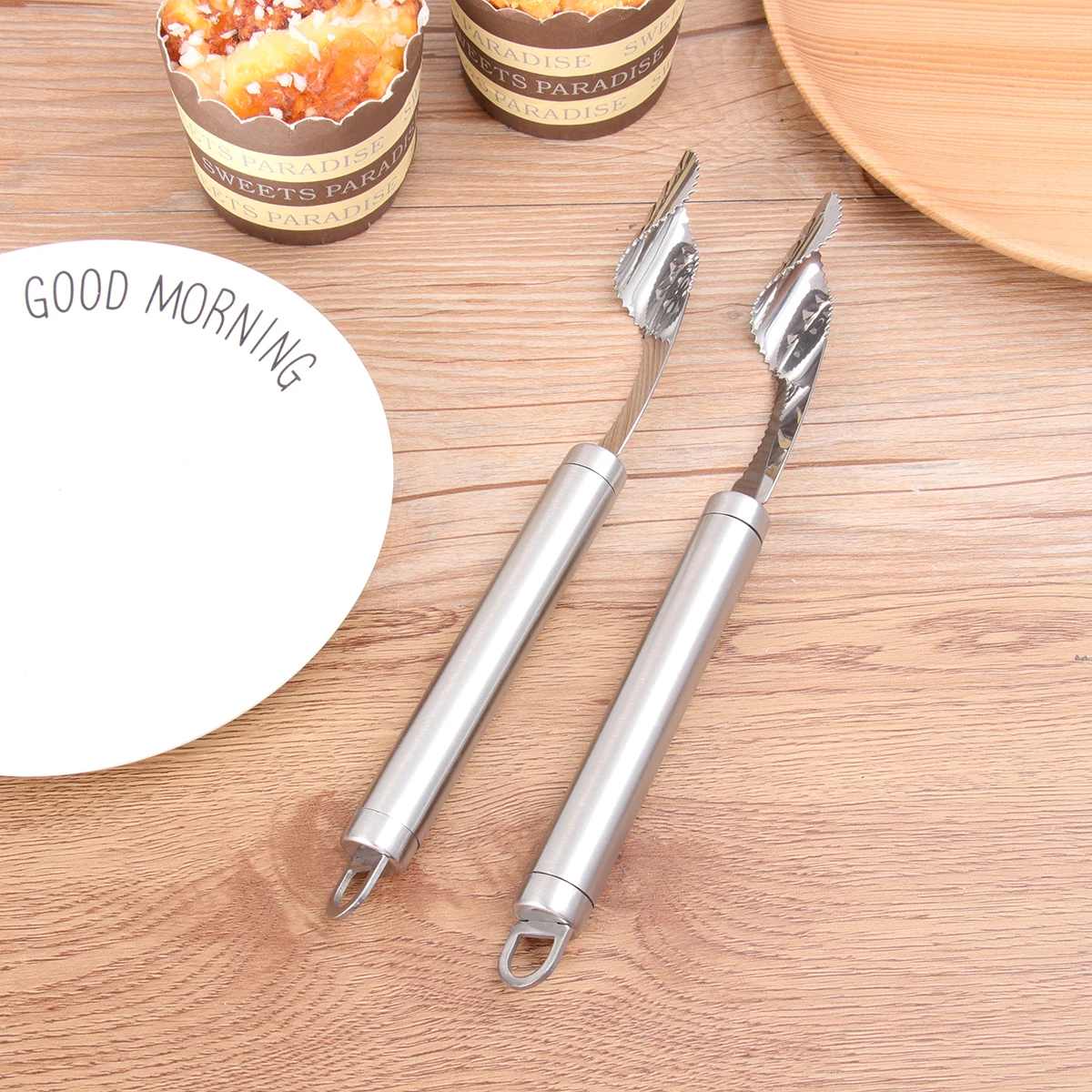 

2pcs Pepper Corer Stainless Steel Chili Corer Tool Core Remover For Peppers Cucumbers Tomatoes Apples Serrated Edge Easy Grip