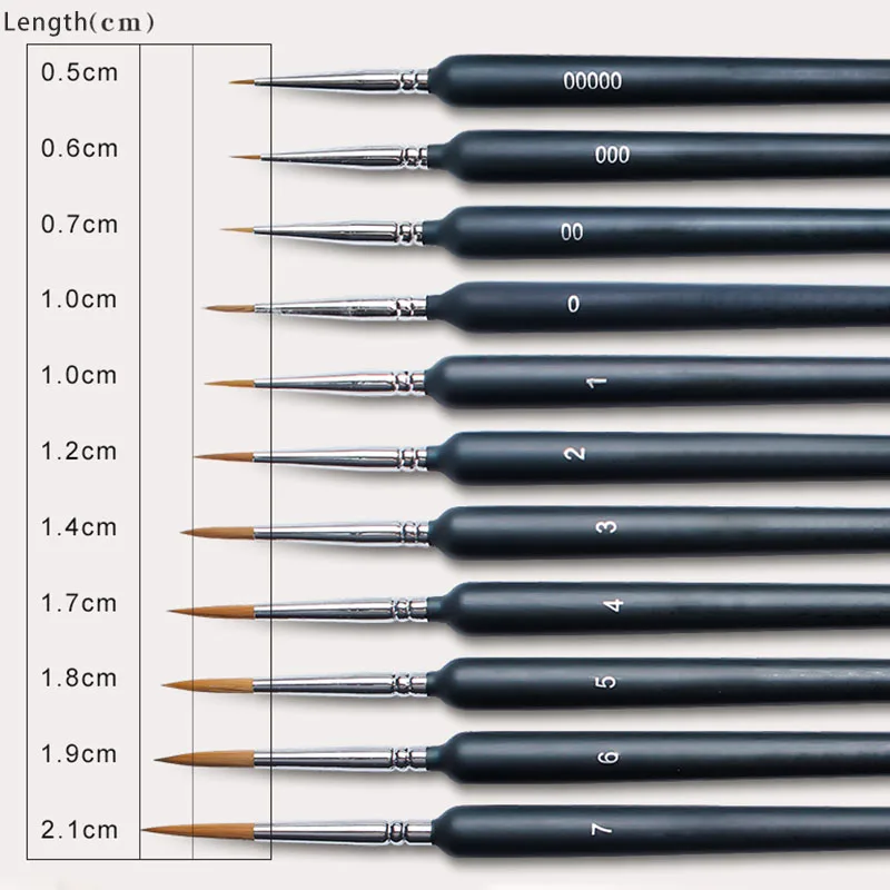 Hook line ปากกาสีน้ํา claborate สไตล์ภาพวาดสีน้ํามันพิเศษนุ่มพังพอนมือทาสี 00000 แปรง gouache อะคริลิค strok