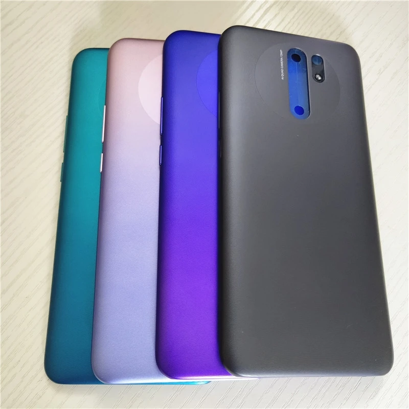 New For Xiaomi Redmi 9 Back Battery Cover Rear Housing Door Case For Redmi9 Battery Cover With Side Buttons Replace