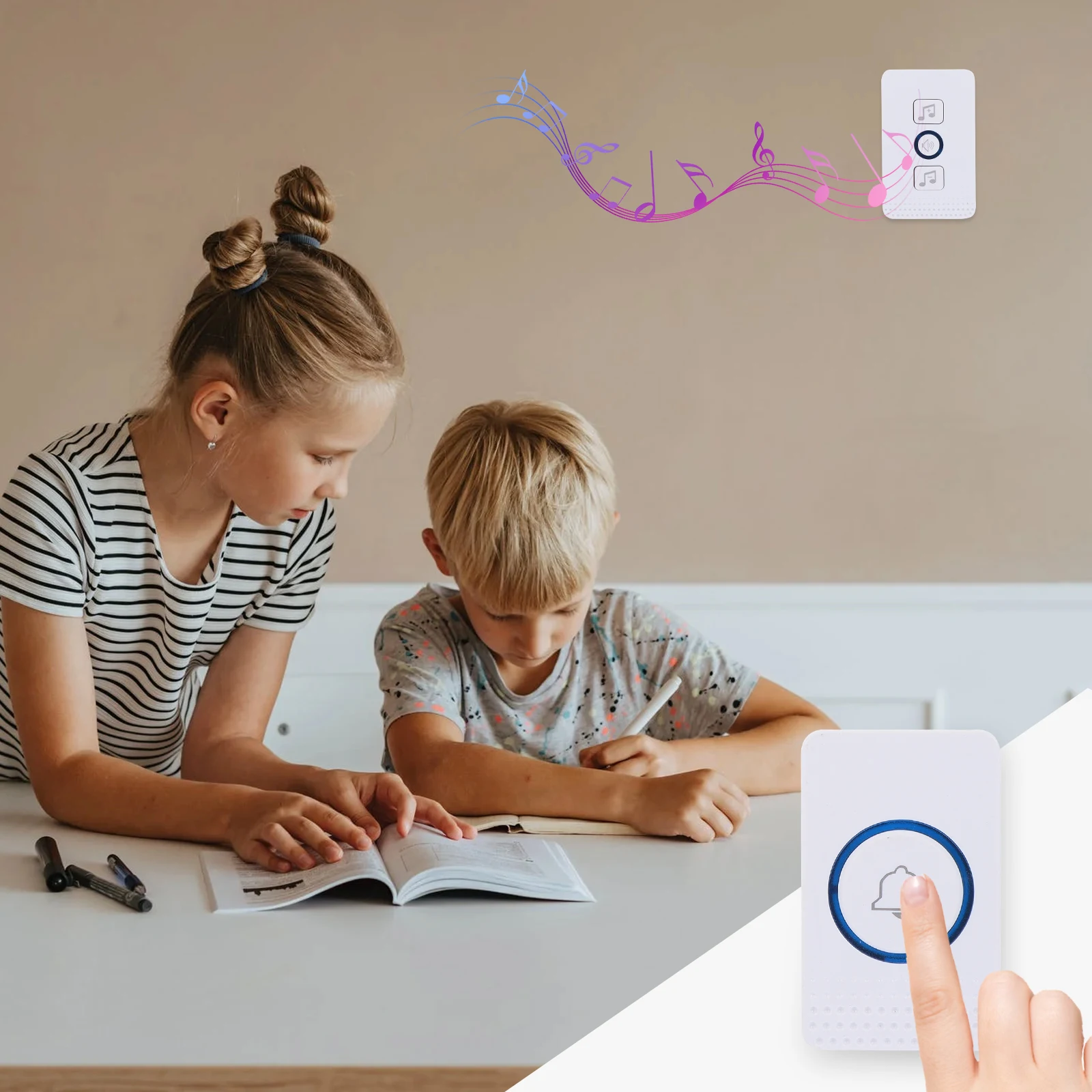 Doorbell Electronic Abs Remote Controller Smart Door Chime Bell Low Power Weather Resistant