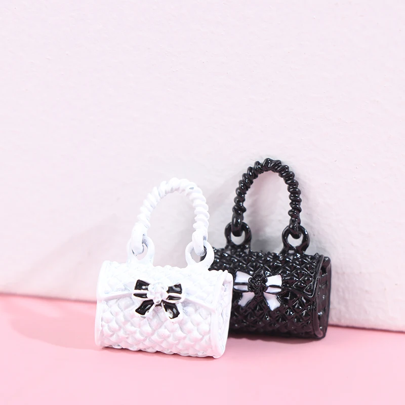 2pcs 1/12 Dollhouse Metal Handbag Miniature Shopping bag for Clothes Accessories