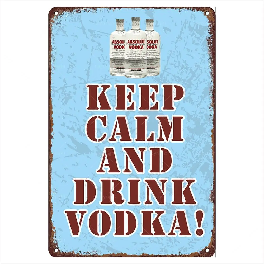 Vodka Retro Metal Tin Signs, 12