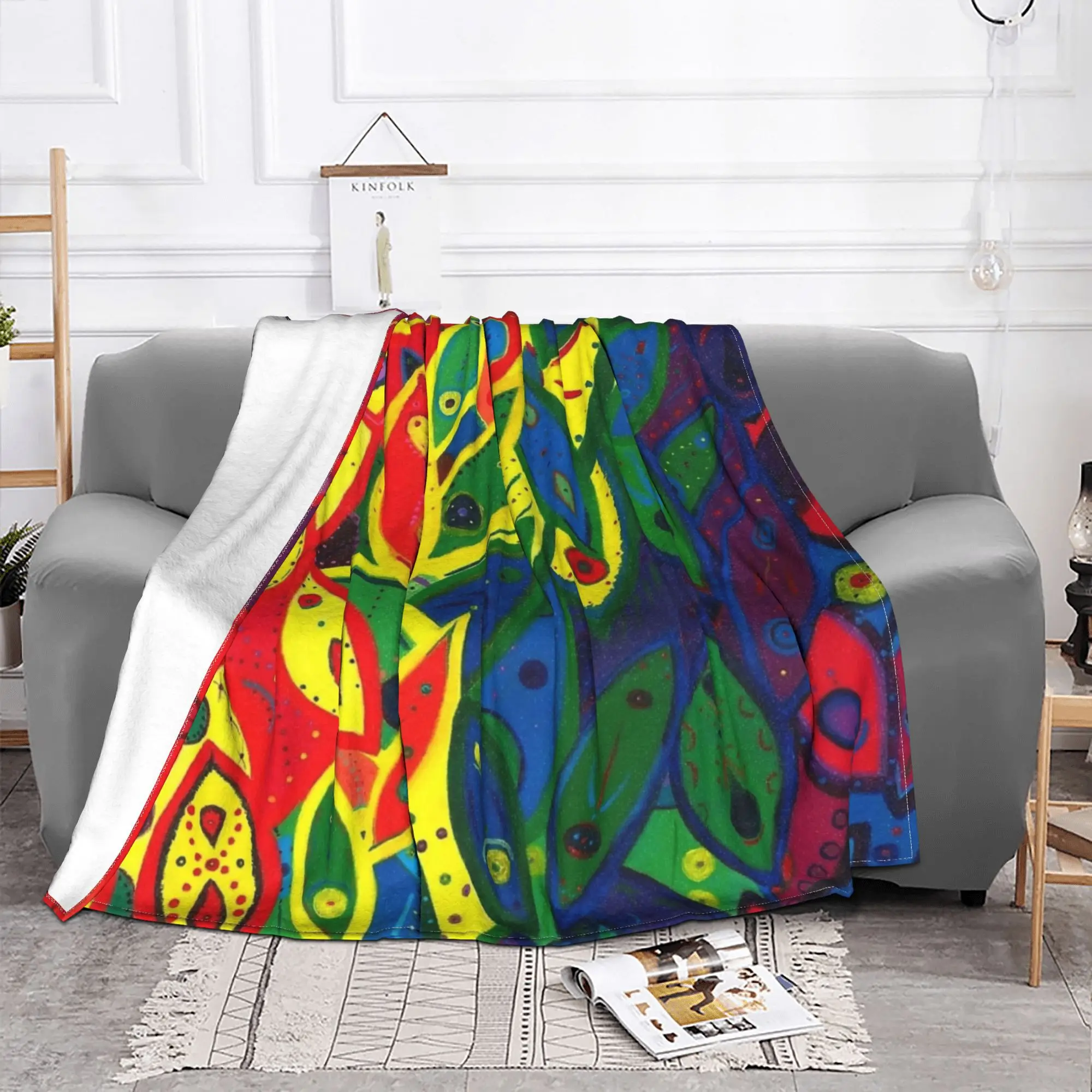 Vulva Colorful Pattern Blanket Flannel Feminine Power Multi-function Ultra-Soft Throw Blankets for Home Car Bedding Throws