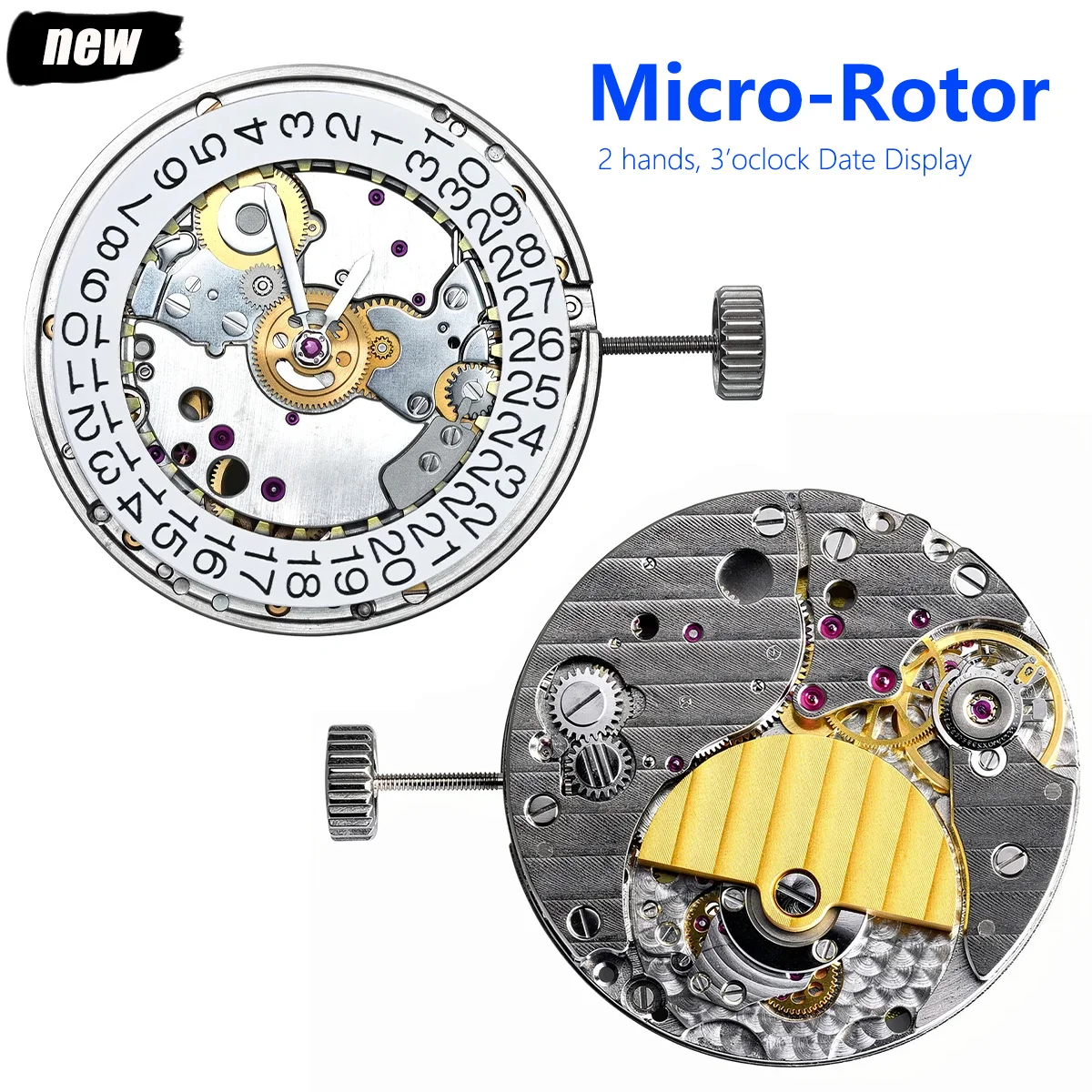 

Механизм 2 Hands Super Slim Micro-Rotor Automatic 5020A с одинарным отображением даты на 3 часах, запчасти для часовщиков