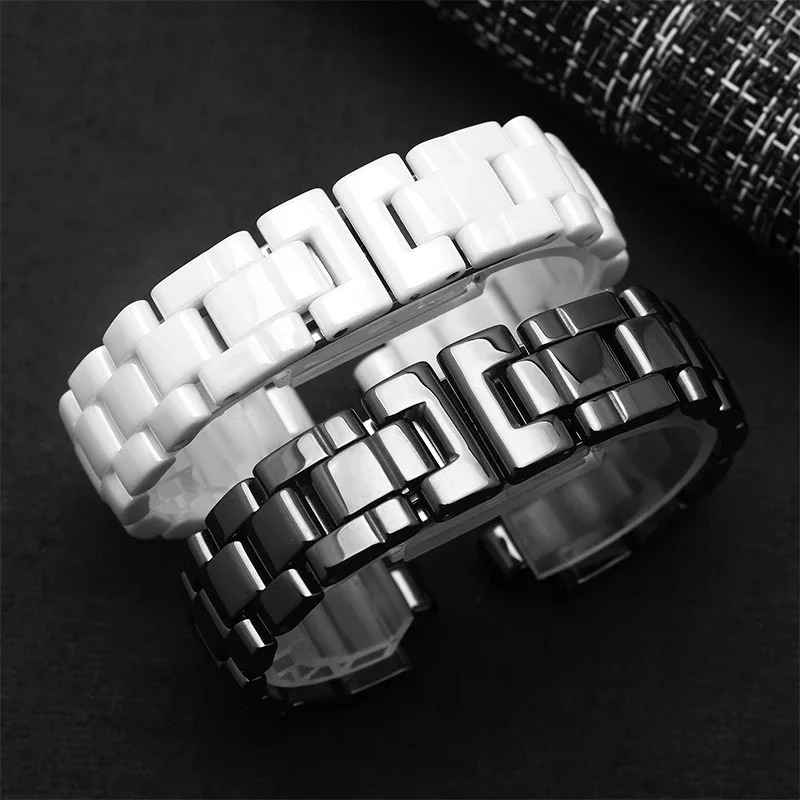 Suitable for J12 Couple White Ceramic Watch with 6/7.5 Mm Convex Accessories Women and Men Bracelet