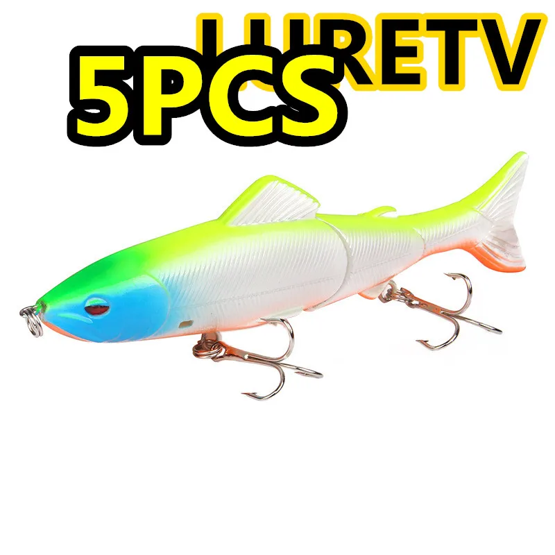 

8003 13cm 33g Luretv dogfish lure 5PCS soft and hard large bait trout swimming double triple anchor hook bait sea fishing groupe