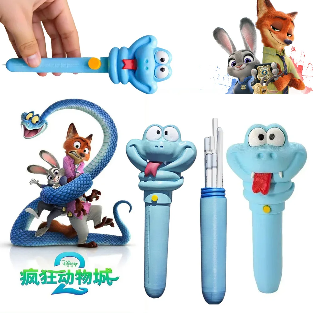 2개입 신제품 디즈니 주토피아 펜 홀더 스네이크 필기용 세럼 펜 닉 주디 게리 스네이크 펜던트 크리스마스 생일 선물