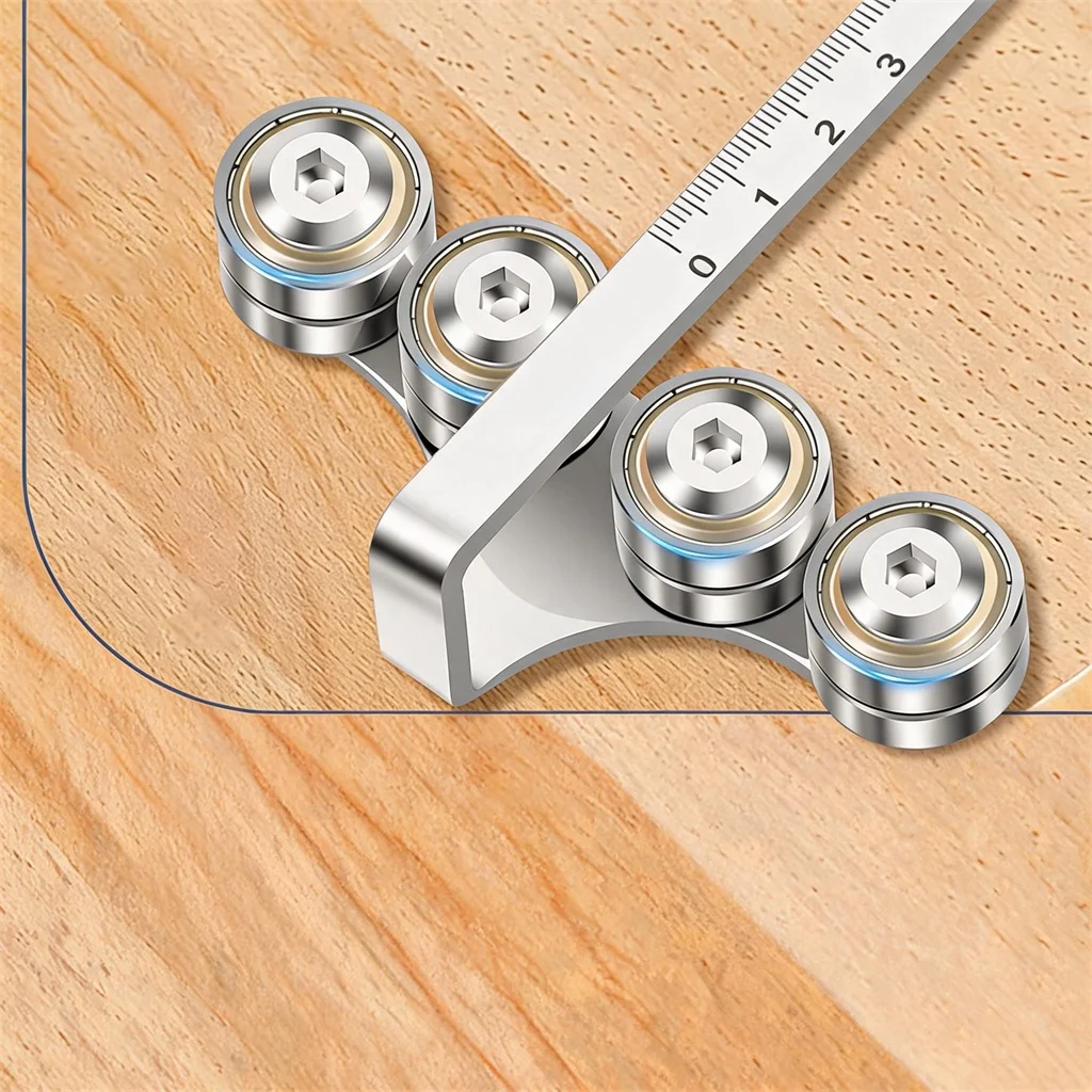 Règle de positionnement pour scie circulaire |   Guide en acier inoxydable de 50 x 0,3 cm avec conception à bords roulés sur quatre axes pour une coupe droite, outil de mesure réglable pour le bois, les panneaux, les meubles et la transformation des matériaux