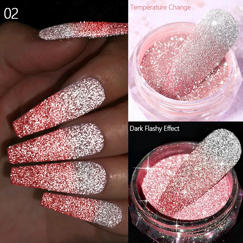 Reflective Glitter Nail Powder Sequins Flash Disco Laser Crystal Pigment Shinning Chrome Powder For Nails DIY Dust Nail Supplies