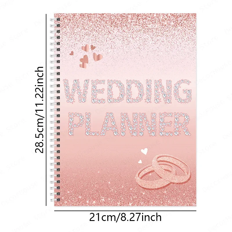 مخطط الزفاف الوردي اللامع تخطيط الزفاف سجل كتاب تطوير خطة الزفاف
