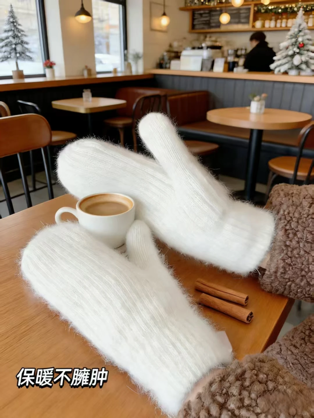 

Women's Winter Gloves, Warm and Cold-Resistant Cycling Gloves, Korean Style Versatile Solid Color Plush Gloves for Couples