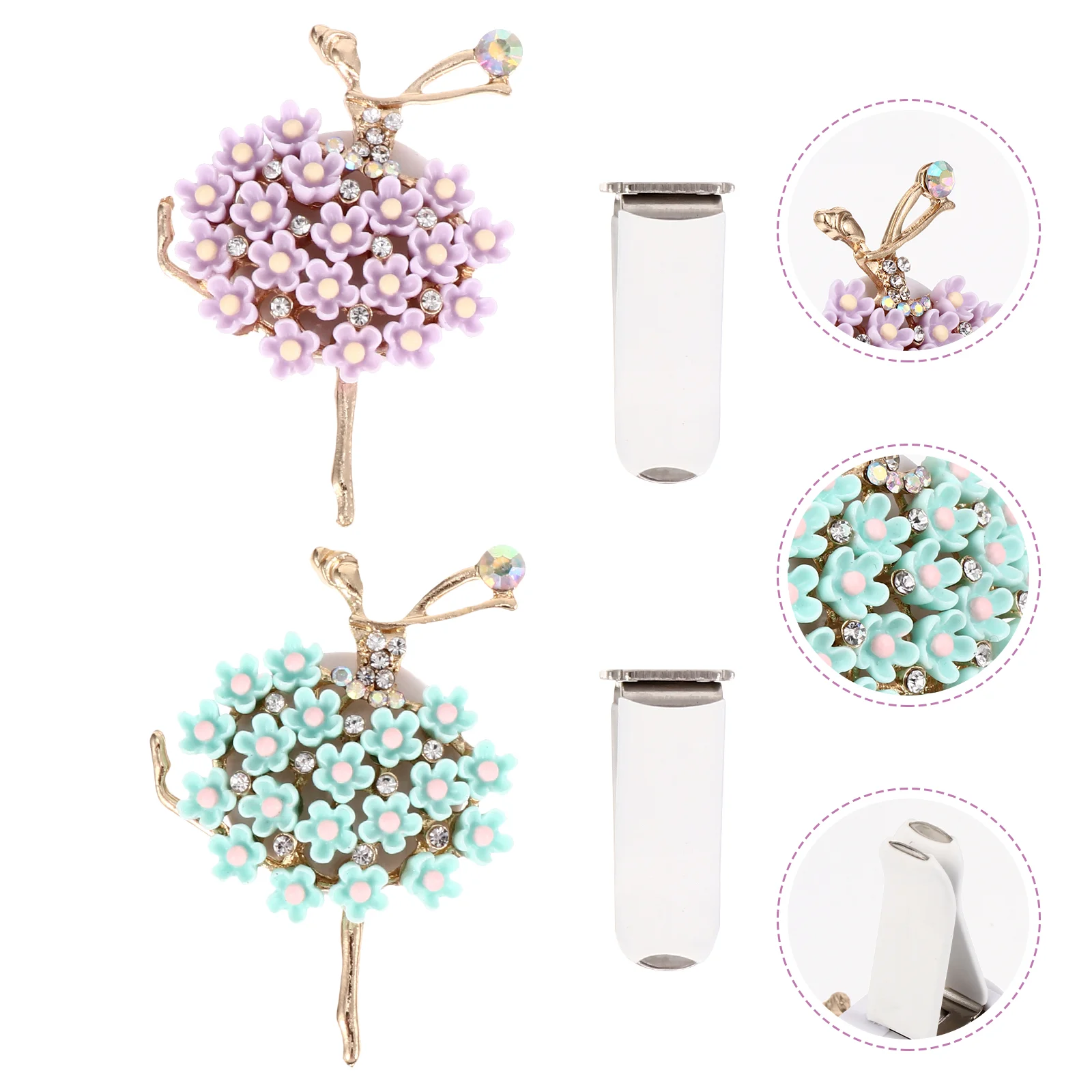 

2 Pcs Perfume Clip Car Air Freshener Auto Decoration Ballet Girl Shape Aroma Interior Zinc Alloy