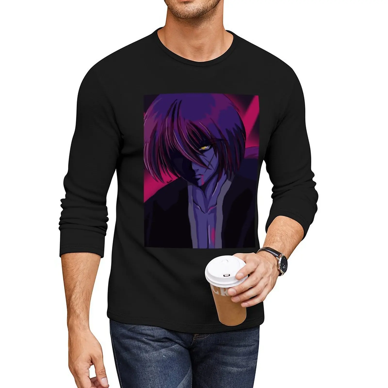 Battousai-Rurouni Kenshin Camiseta larga, camisetas de gran tamaño, camiseta gráfica, camiseta de gran tamaño, camisetas para hombre