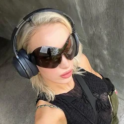 Y2K Luxury Fashion Oversized Punk Rimless Sunglasses Women Fashion Brand Designer Big Frame Sun Glasses For Female Goggles