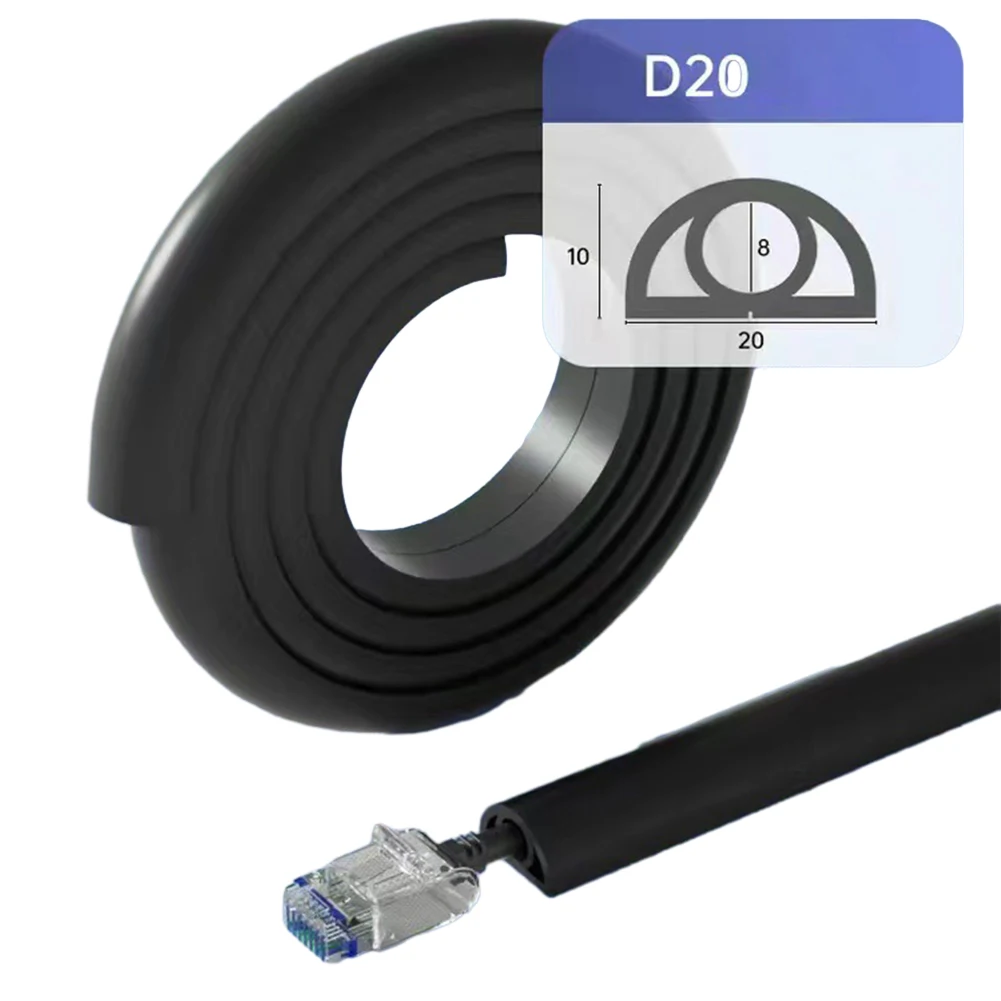 D20mm الطابق كابل حامي غطاء سلك 3 أمتار غطاء الحبل الكلمة لمكتب المنزل بولي كلوريد الفينيل لينة الأرض معزول سلك القناة الكهربائية