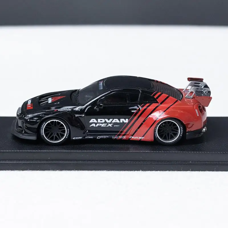 SM 1/64 닛산 GTR R35 ADVAN 합금 장난감 자동차, 다이캐스트 금속 모델 선물