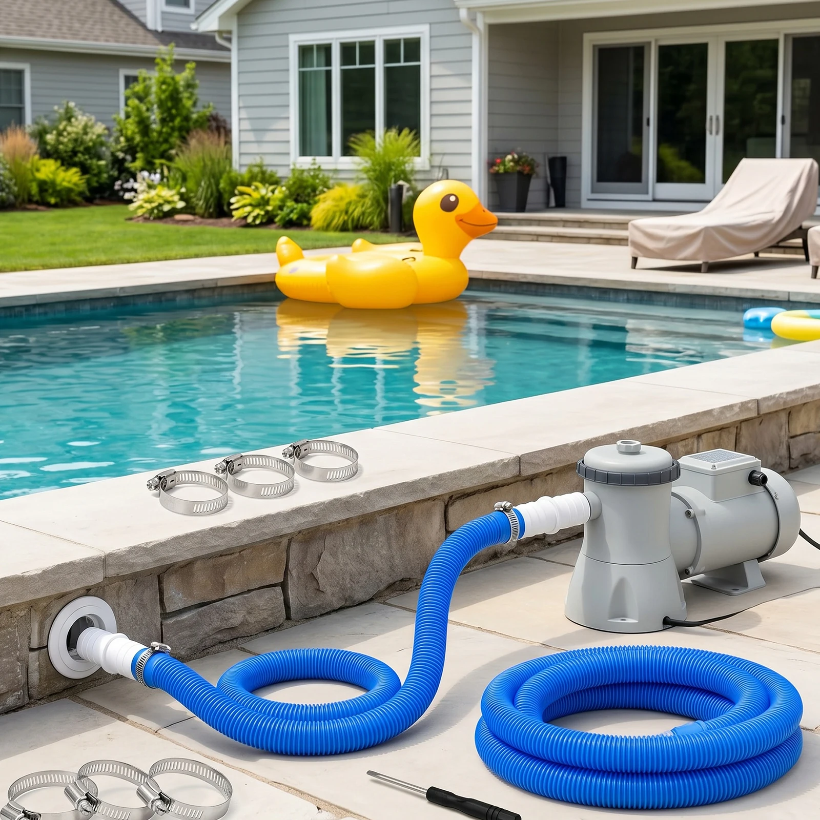 1.5m Filter Pumps Flexible Hoses Above Ground Pools Filtration Pump Hoses PE Pool Hose For INTEX 300/330/530/1000 Accessory