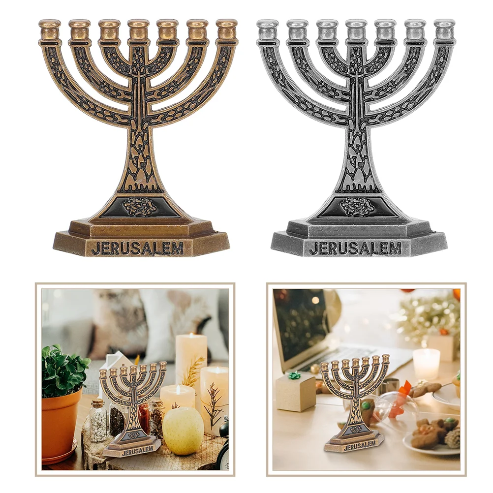 

4 Pcs Candlestick Ornament Home Decor Desktop Holder Fireplace Decoration Living Room Holders Dinner Table Alloy Decorative