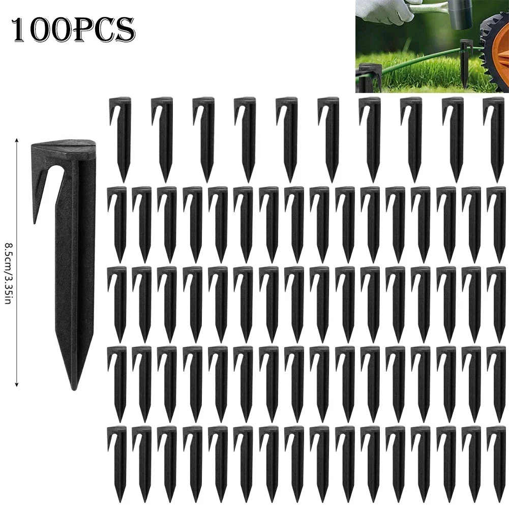 100Pcs Garden Lawn Mower Peg Environment-friendly Plastic Ground Pegs For Robotic Lawnmower Boundary Cable Accessories