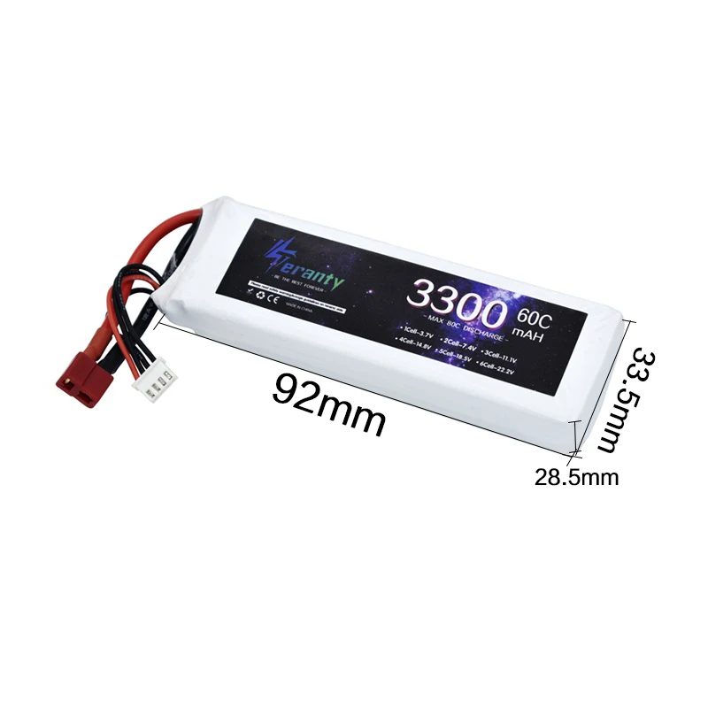 3s 3300mAh 11.1V 60C LiPo Battery For RC Helicopter Aircraft Quadcopter Cars Airplane 11.1V 3S Battery With T JST XT30 XT60 Plug