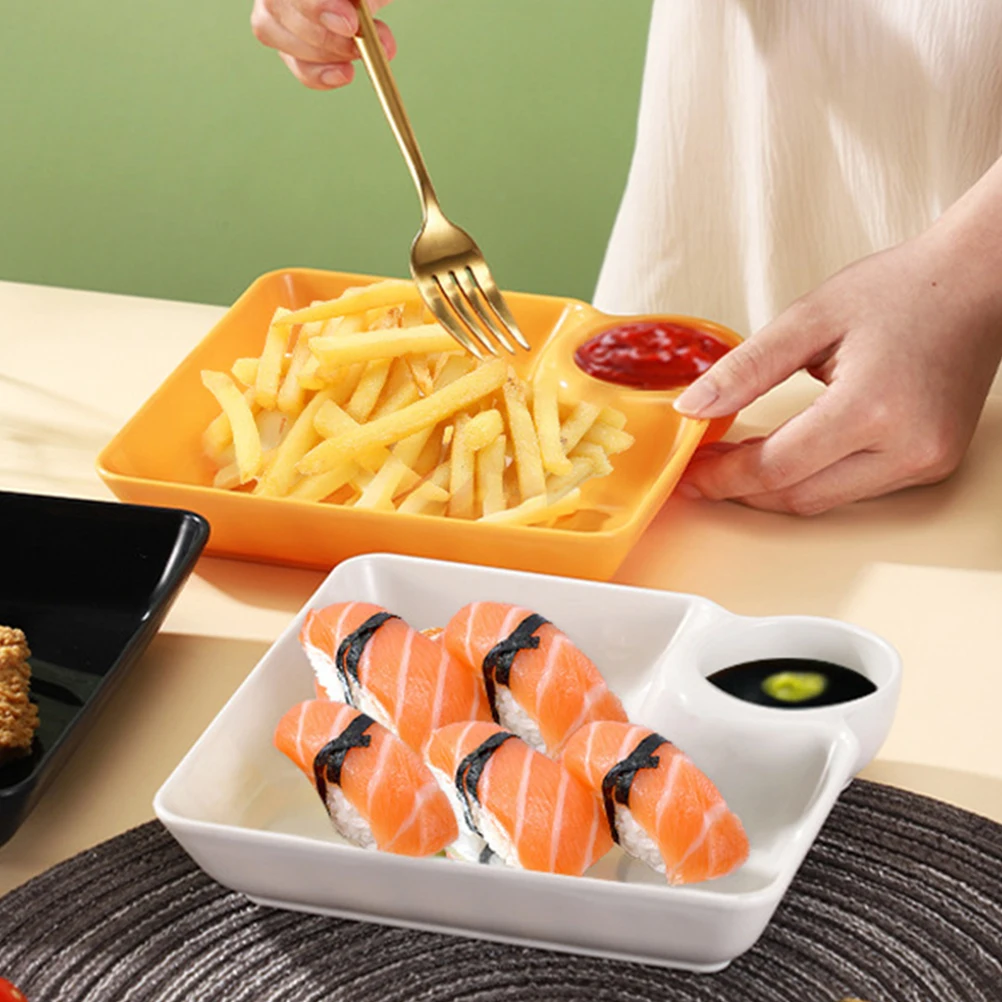 

3 Pcs Snack Plate French Fries Basket Catering Trays Plastic Food Service Lightweight Easy Clean Storage Noodle Dumpling