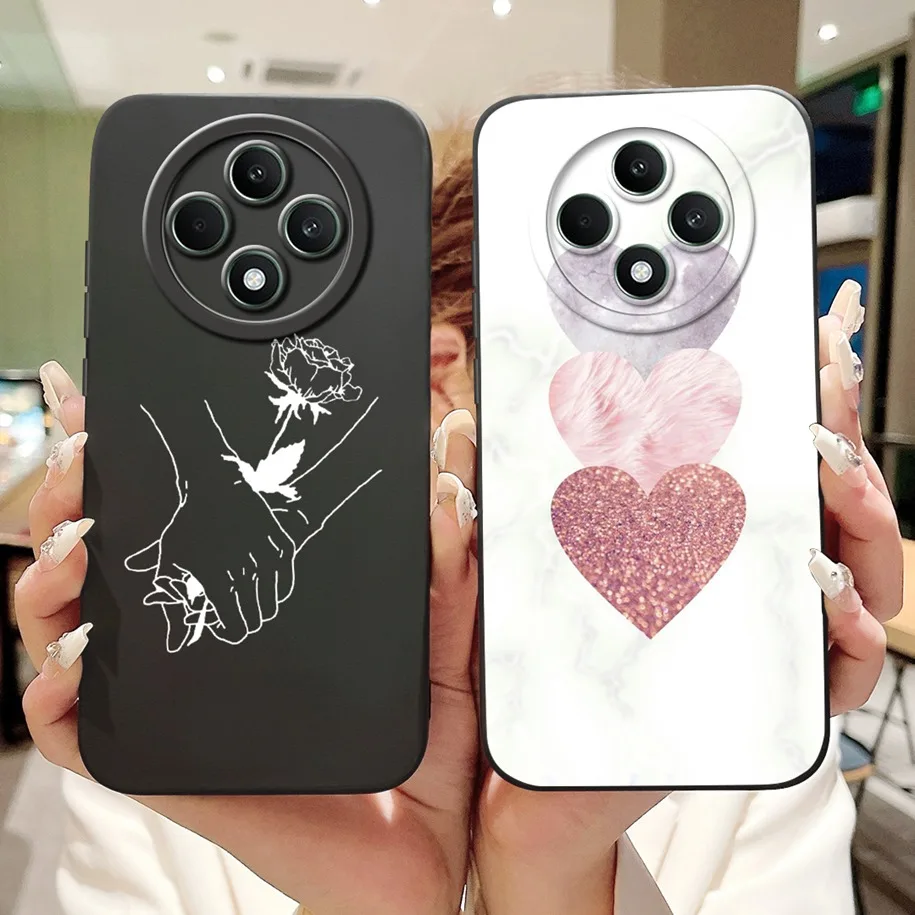 For OPPO Reno 12F 5G Case 2024 Fashion Pretty Girls Soft Liquid Silicone Shockproof Cover For OPPO Reno12 F 4G Reno 12 FS Bumper