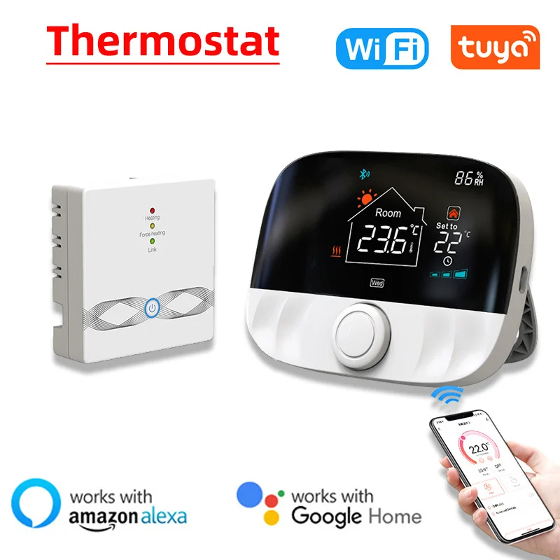 RF433 Tuya WiFi Wireless Thermostat Smart Thermoregulator Temperature Controller for Water Gas Boiler Support Alexa Google Home