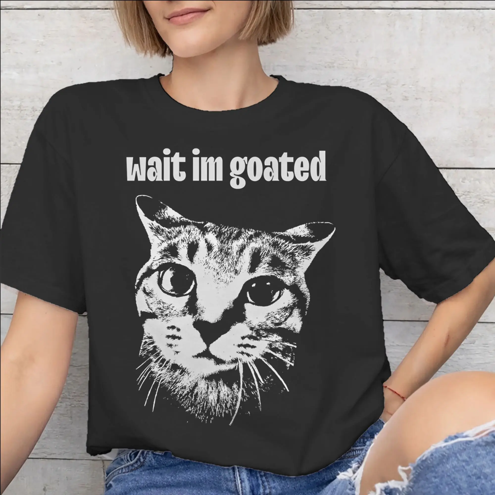 Wait I'M Goated Funny Meme Merch Unisex T Shirt Pure Cotton Tee Fashion  T-shirt Clothing