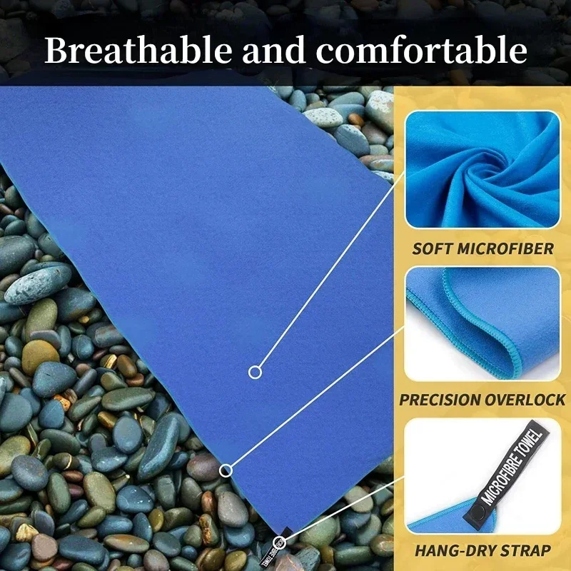1PC Sports Microfiber Quick Dry Pocket Towel  Yoga Beach Towel Portable Ultralight Absorbent Towel for Swimming Pool Gym Fitness