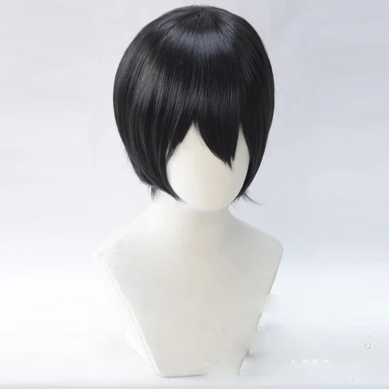 Free Iwatobi Swim Club Nanase Haruka Cosplay Wig Short Straight Black Wigs Bangs For Party Synthetic Hair