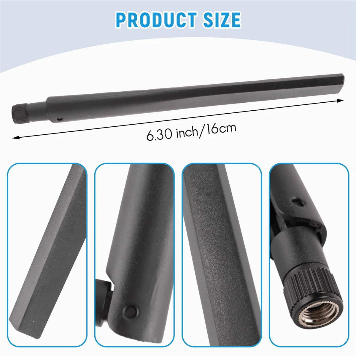 JHD 3 PCS New Metal WiFi Antenna of RP-SMA Interface with 5DBi 2.4G/5G Dual-Band Wireless Wifi Antenna for ASUS RT-AC68U