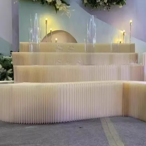 15PCS Paper Folding Display Stands for Dessert Candy Tables Wedding Stage Backdrops Flowers Rack Decoration Column Props