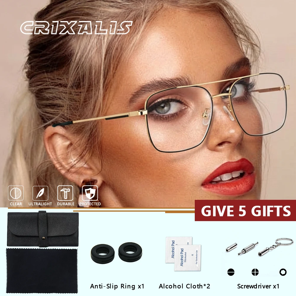 

CRIXALIS новые поступления квадратные очки для чтения по рецепту женские для высококачественных металлических фотохромных оптических очков UV400