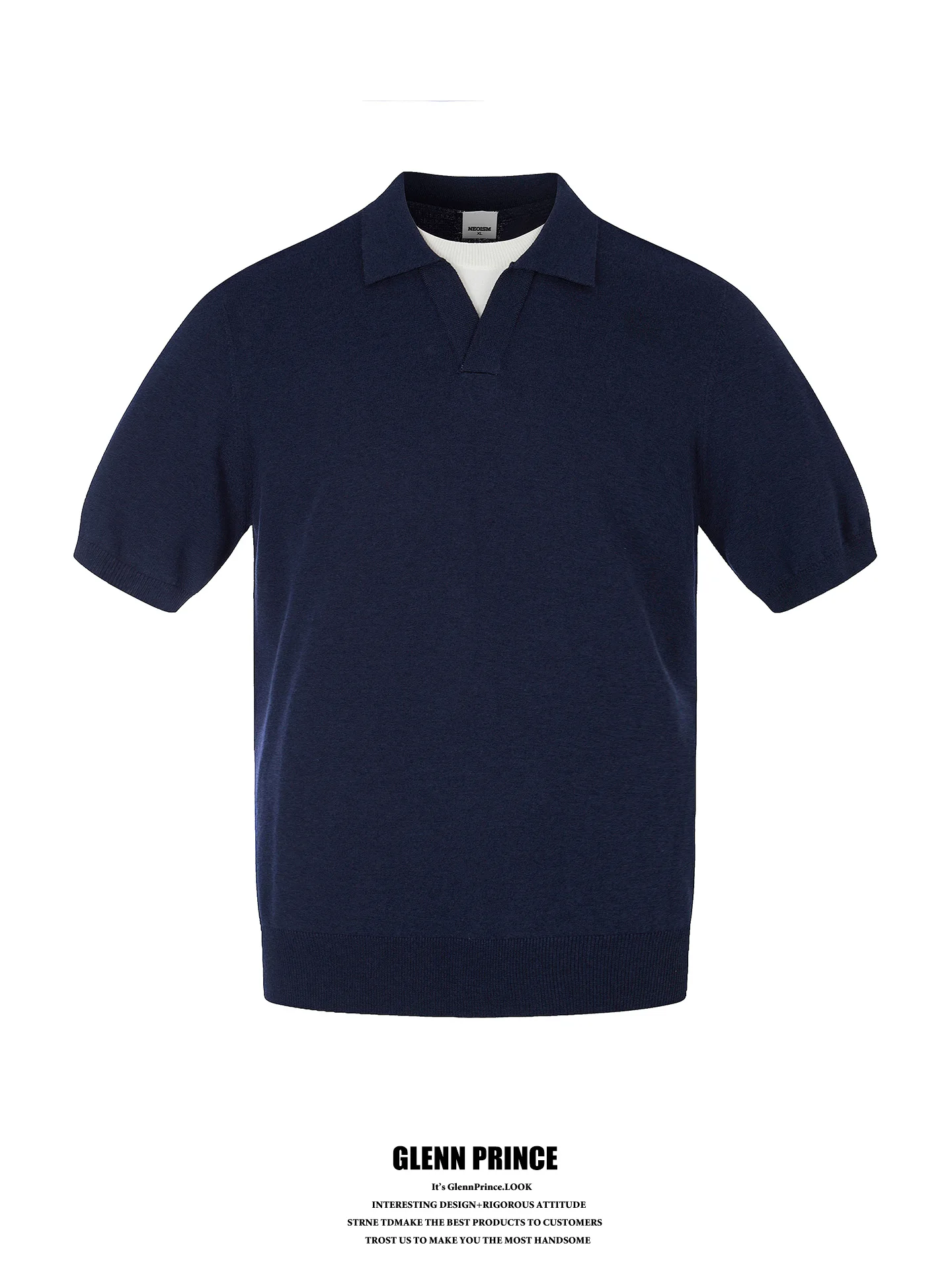 

GPstudio Italian Style Knitted Short Sleeve Shirt Men's Casual Cleanfit Summer Fashion Urban Breathable Youth Polyester ...