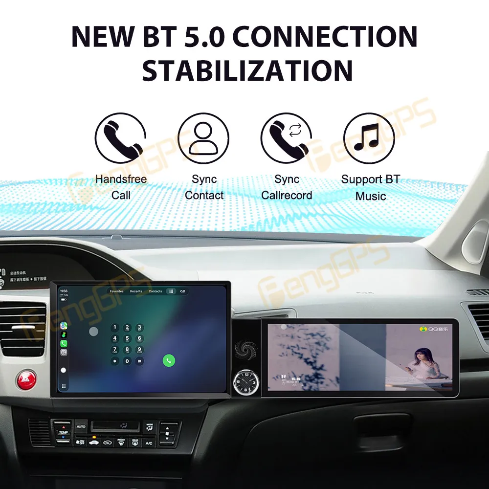 Car Accessories Radio For Honda Civic 2012-2015 Android Auto GPS Navigation Multimedia Stereo Receiver Head Unit Offline Maps