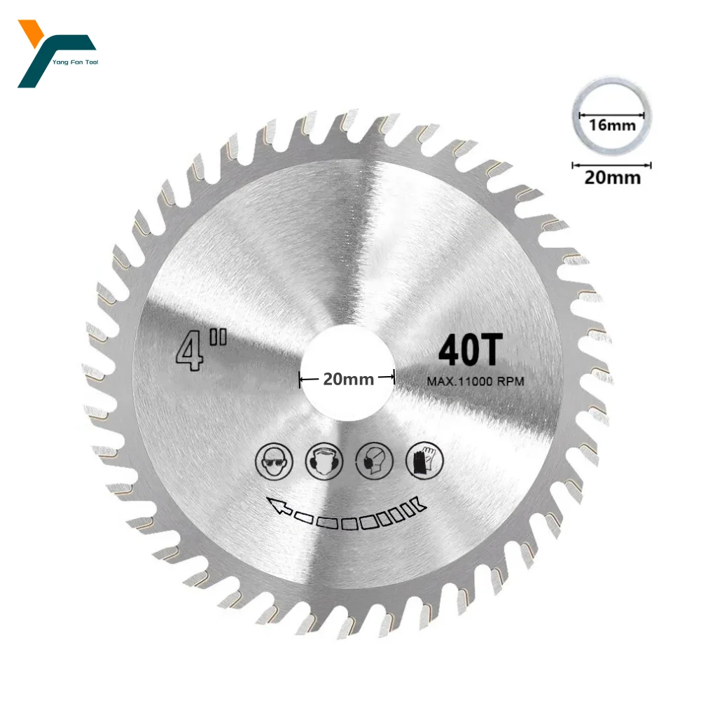 Lame de Scie Circulaire 4 en Effet 40T, Disque de Coupe du Bois, 105x20mm, Outil Rotatif en Plastique et Métal, Outil Électrique