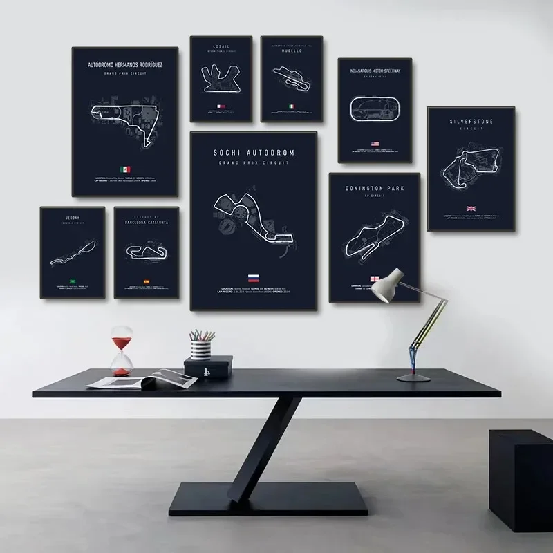 nurburgring-monza-circuit-wall-art-formula-silverstone-track-circuit-Холст-Картина-Плакат-Автоспорт-Гонка-Домашний-Декор-Настенное-Искусство