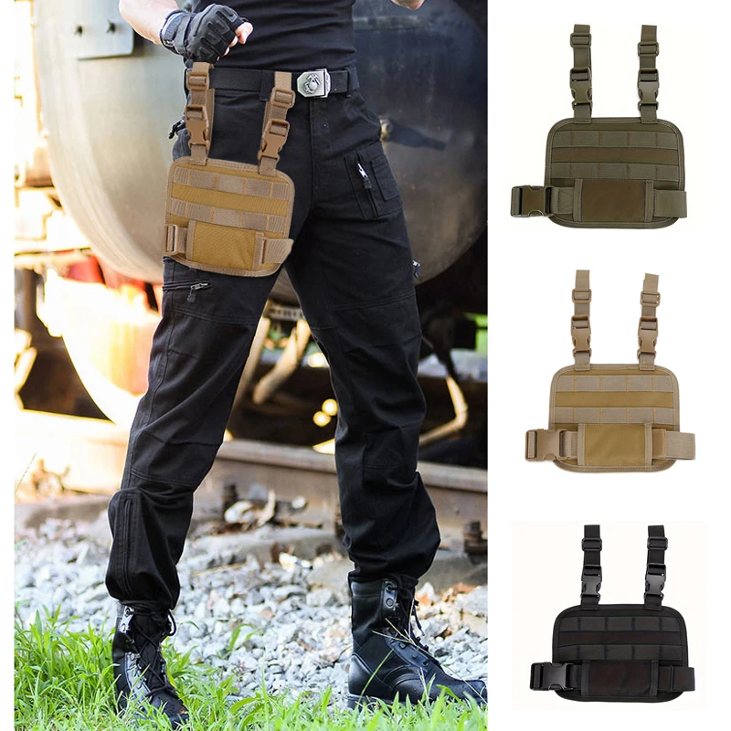 

Nylon Tactical Drop Leg Platform Molle Thigh Rig Panel Outdoor Hunting Drop Leg Thigh Platform Adapter with Quick Release Buckle
