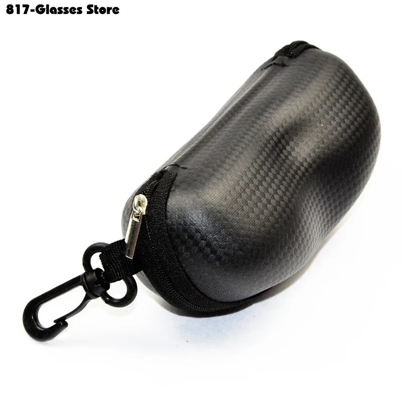 Unisex Fashion Glasses Case Women Men Portable Black Zipper Pressure Resistant Box Toad Glasses